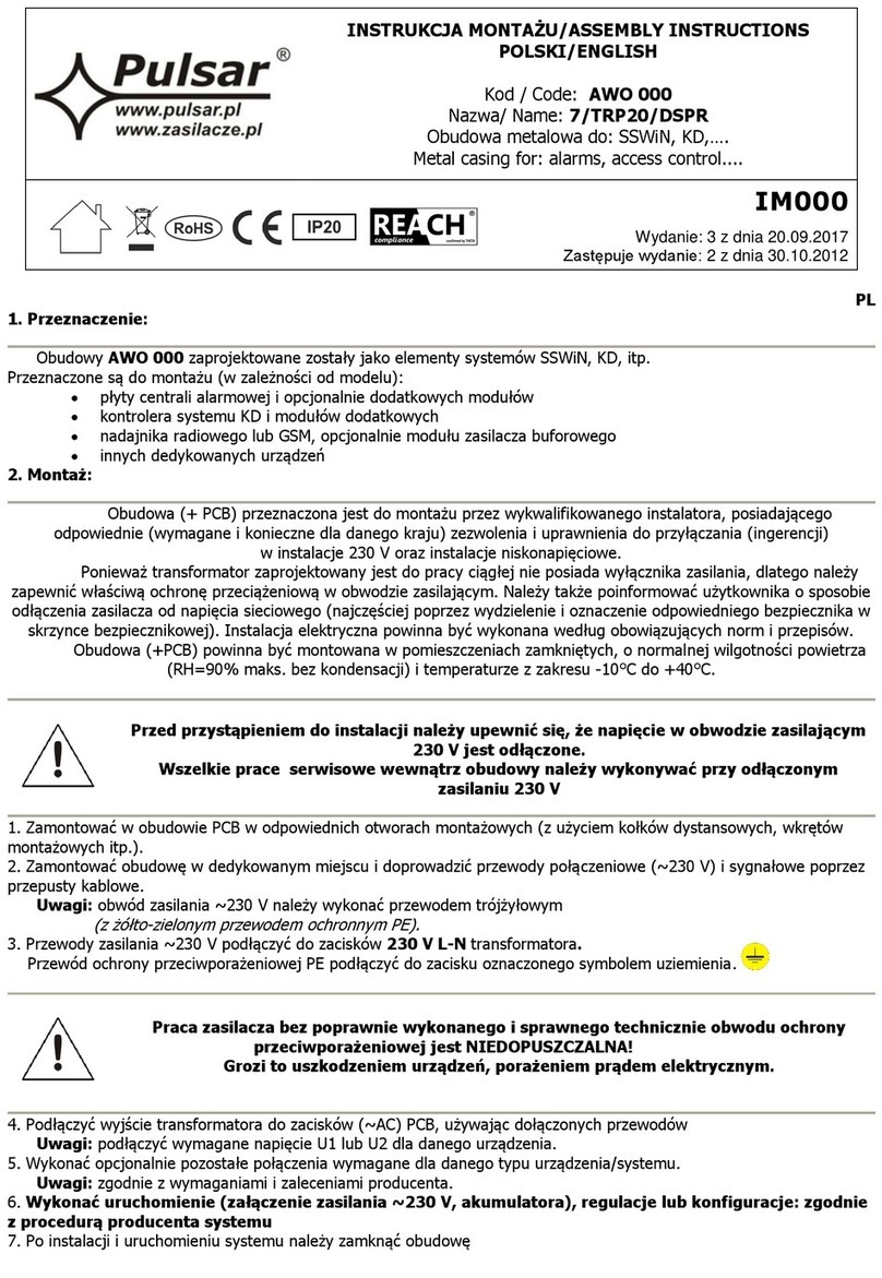 Pulsar 7/TRP20/DSPR Assembly instructions Pulsar 7/TRP20/DSPR Assembly instructions