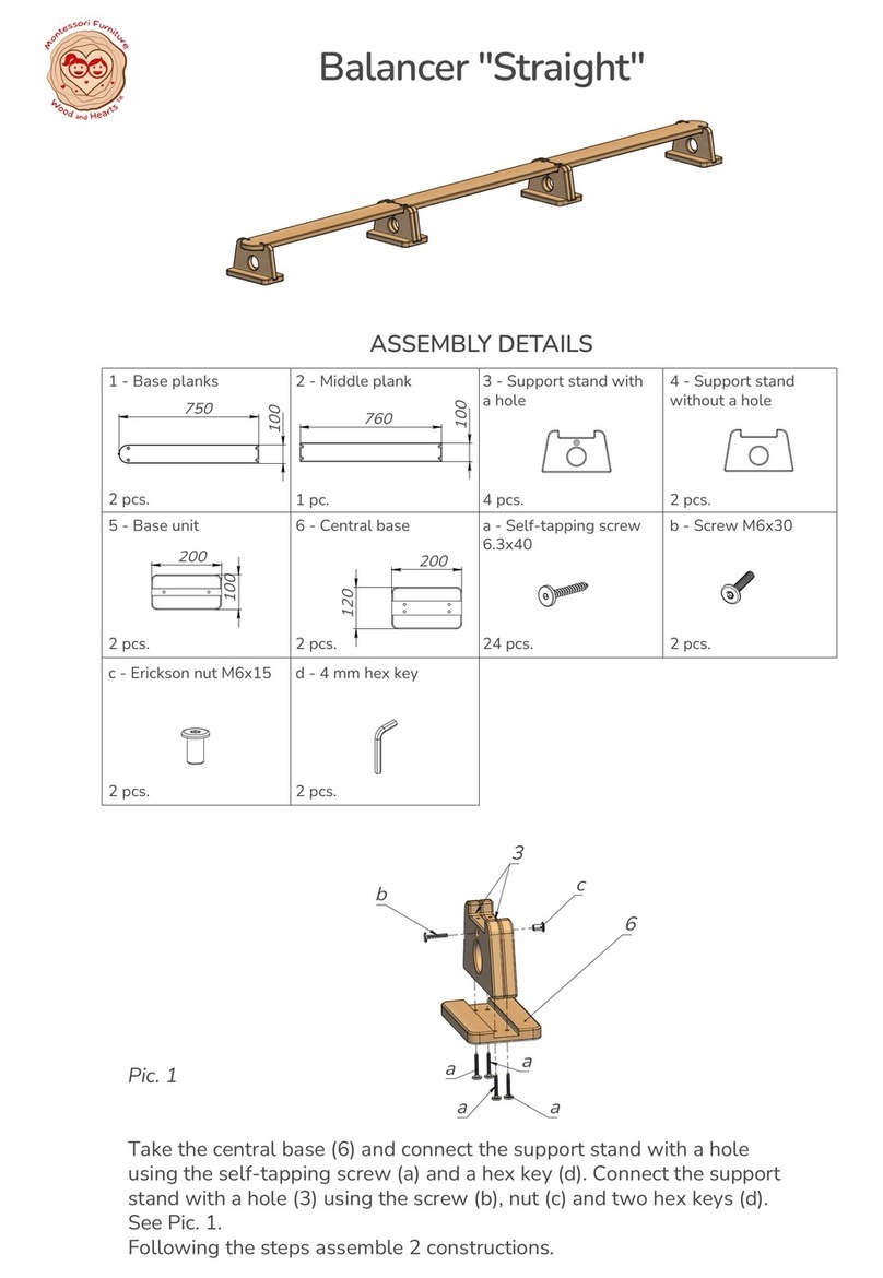 Montessori Furniture Wood and Hearts Straight Assembly details