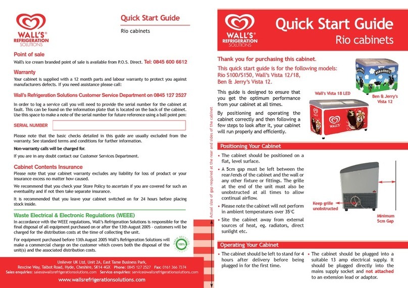 WALL'S REFRIGERATION SOLUTIONS Rio S100 quick start guide WALL'S REFRIGERATION SOLUTIONS Rio S100 quick start guide