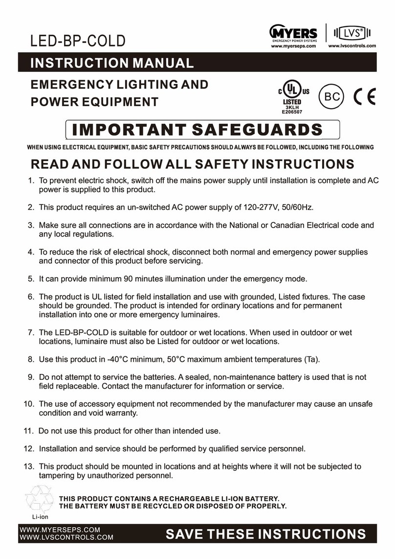LVS MYERS LED-BP-COLD-9W instruction manual