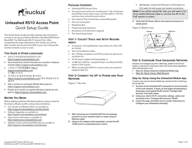 Ruckus Wireless Unleashed R510 Quick setup guide Ruckus Wireless Unleashed R510 Quick setup guide