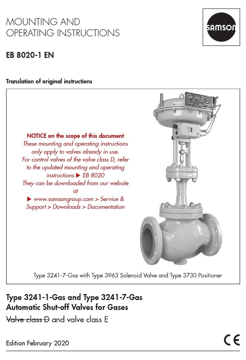 Samson 3241-1-Gas Mounting and operating instructions