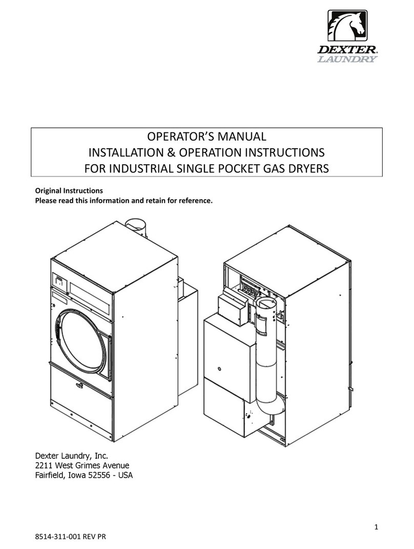 Dexter Laundry T-30 Operators manual installation & operation instructions Dexter Laundry T-30 Operators manual installation & operation instructions