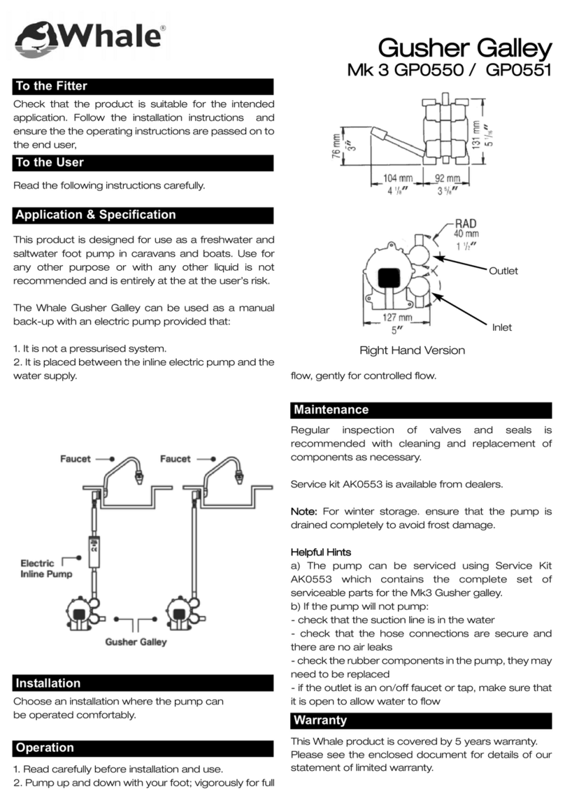 Whale Gusher Galley Mk 3 GP0550 User manual