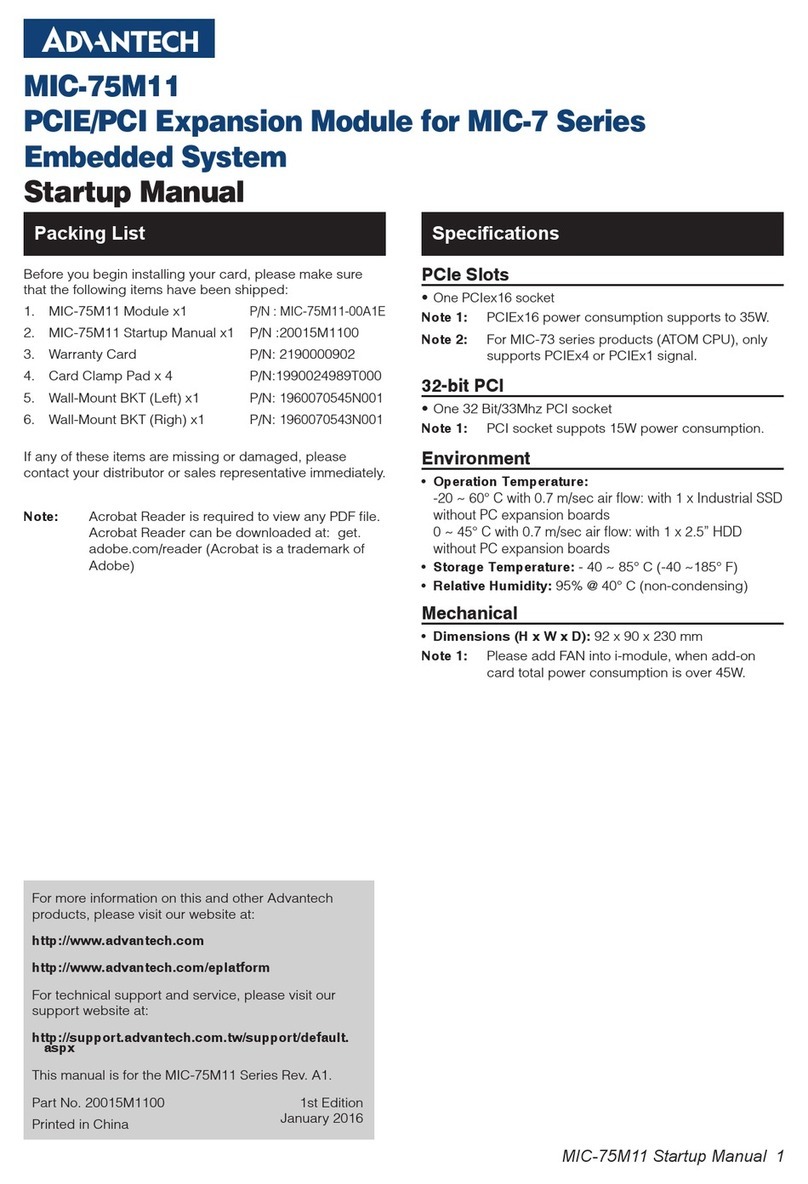 Advantech MIC-75M11 User manual