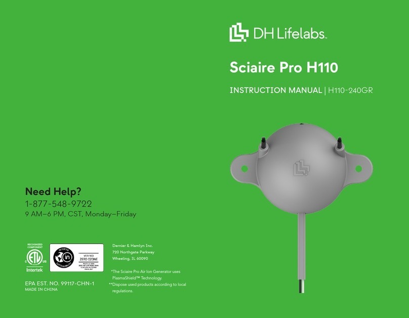 DH Lifelabs Sciaire Pro H100 User manual