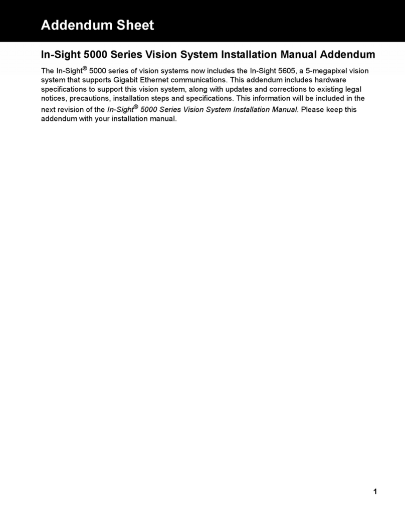 Cognex In-Sight 5000 Series Installation and operating instructions Cognex In-Sight 5000 Series Installation and operating instructions