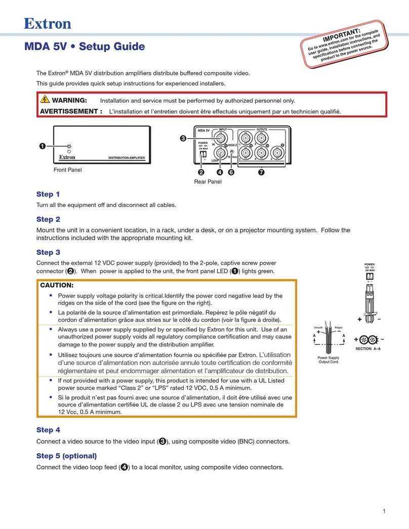Extron electronics MDA 5V User manual