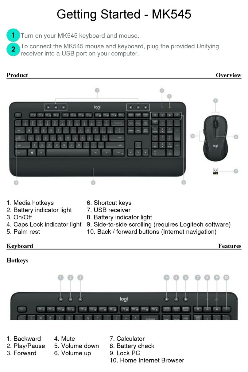 Logitech MK545 User manual Logitech MK545 User manual