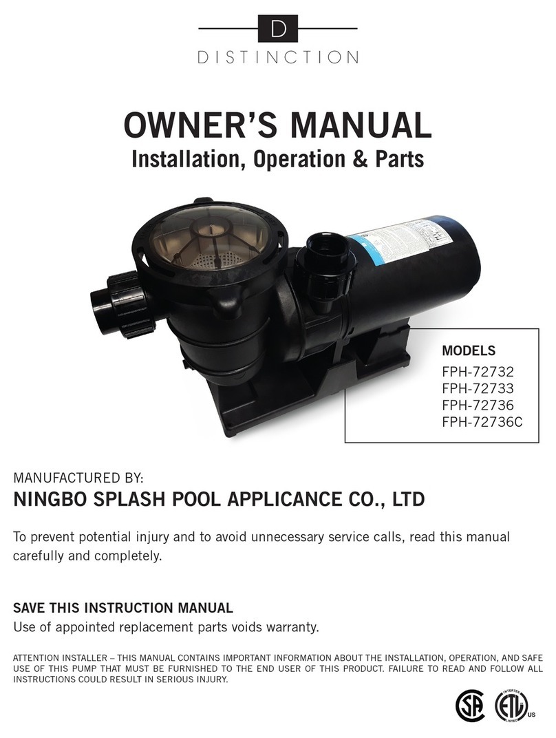 Distinction FPH-72732 Owner's manual installation, operation & parts