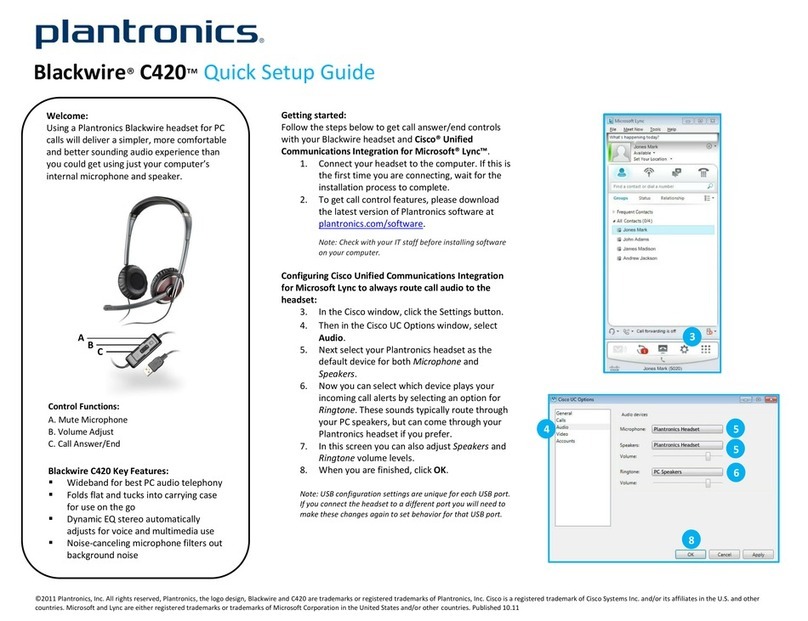 Plantronics BLACKWIRE C420 User manual Plantronics BLACKWIRE C420 User manual