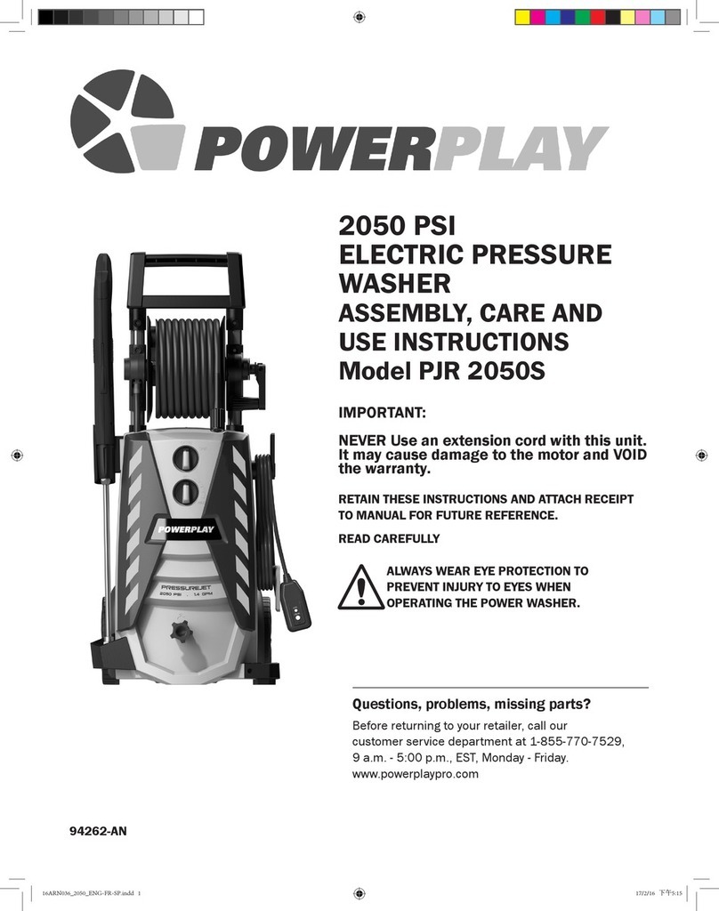 Powerplay PJR 2050S Assembly, care and use instructions