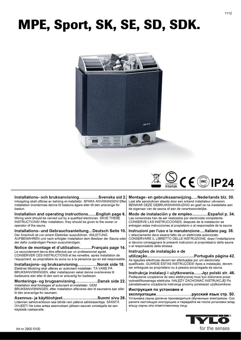Tylo MPE Installation and operating instructions