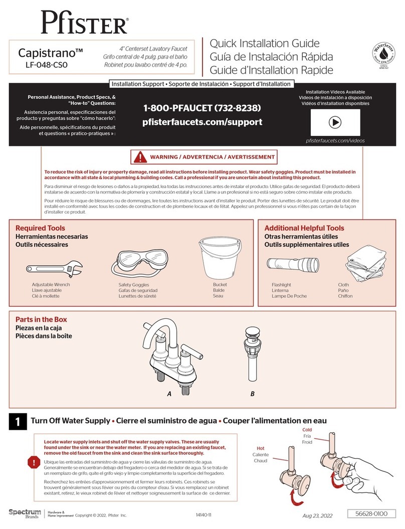 Spectrum Brands Pfister Capistrano LF-048-CSO Quick installation guide