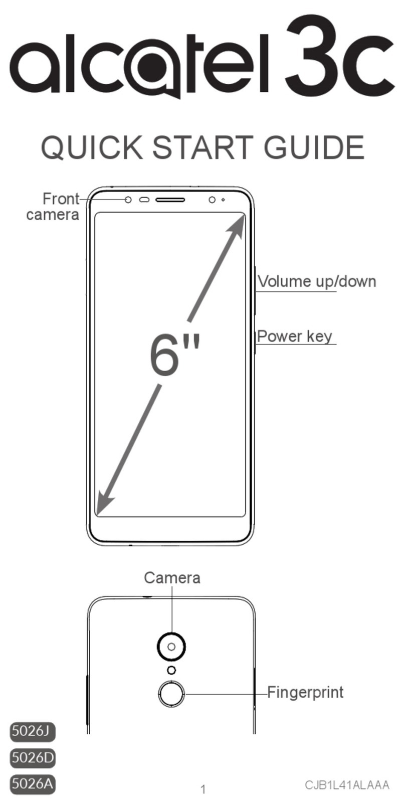 Alcatel 5026J quick start guide