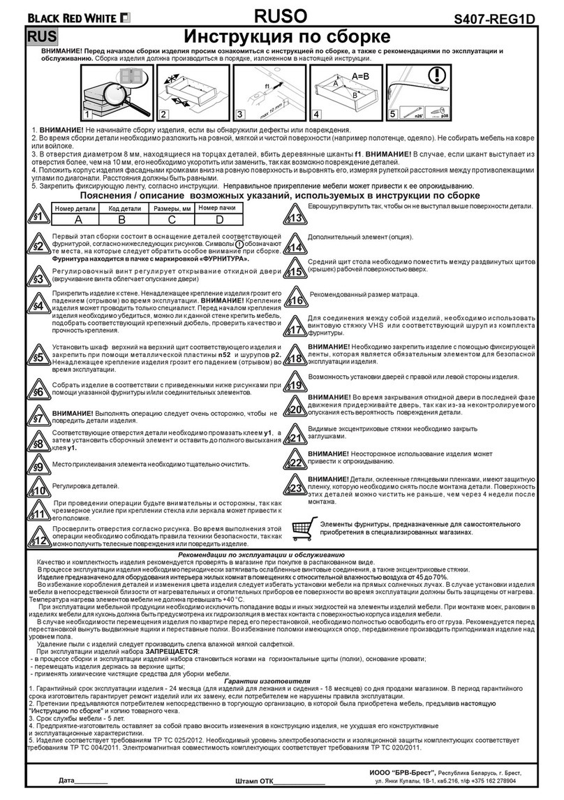 BLACK RED WHITE RUSO S407-REG1D Assembly instructions
