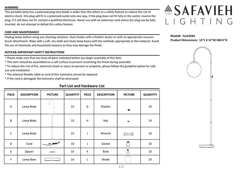 Safavieh HAMIL FLL4103A quick start guide