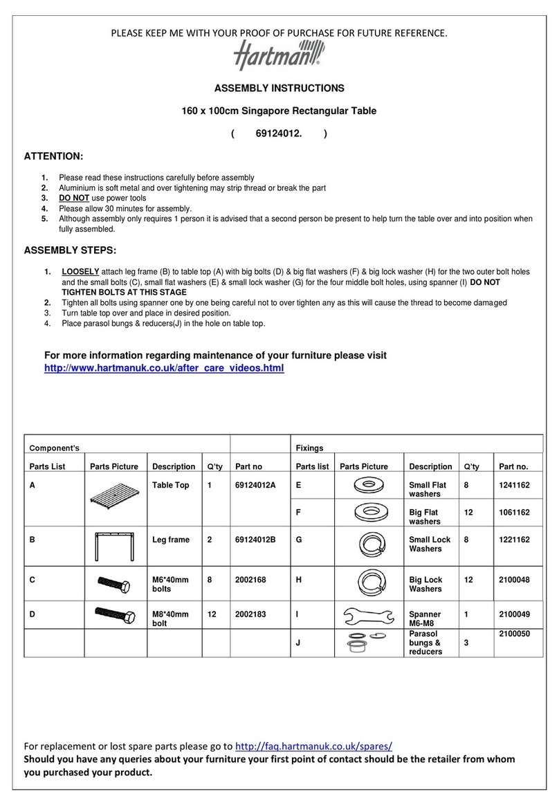Hartman Singapore 69124012 Assembly instructions