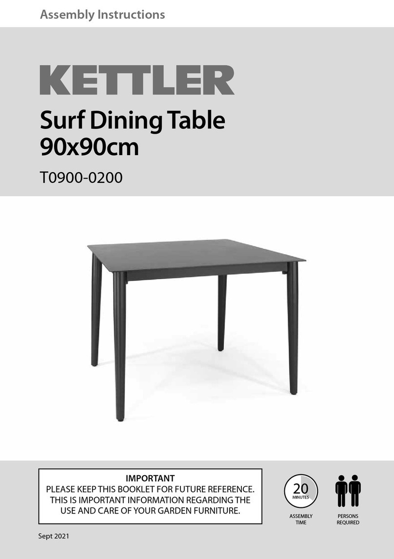 Kettler Surf Dining Table 90x90cm User manual