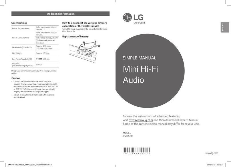 LG OM5560 Specification sheet