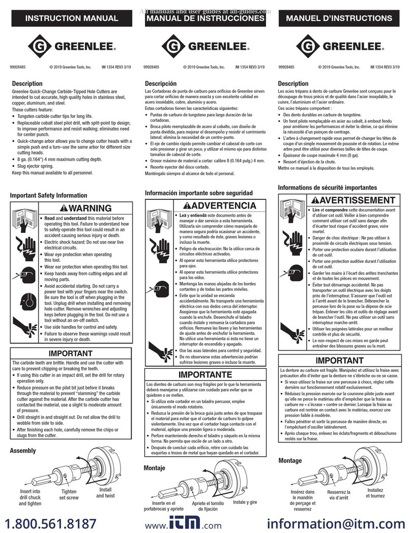 Greenlee 645-11/16 instruction manual