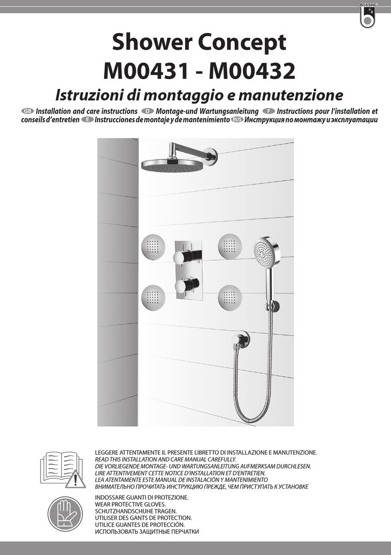 Bossini Shower Concept M00431 Operation manual