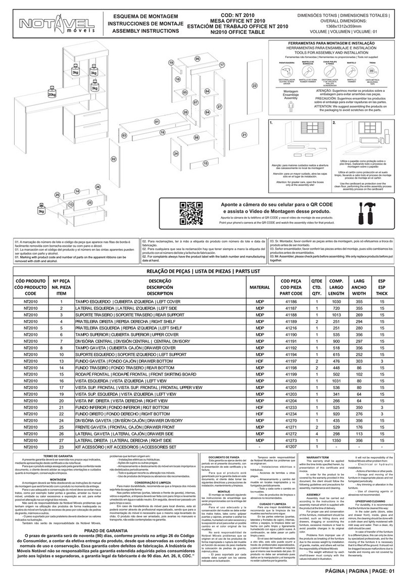 Notável Móveis NT 2010 Assembly instructions