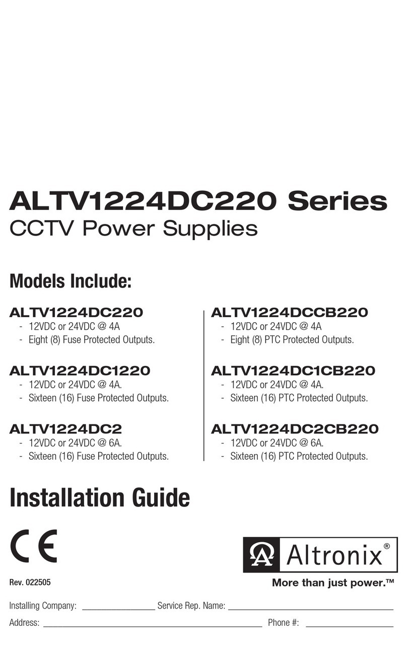 Altronix ALTV1224DC220 Series User manual