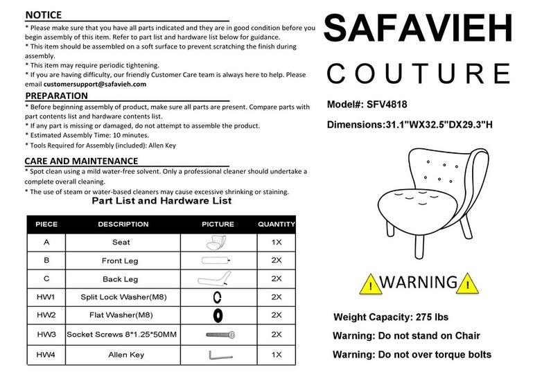 SAFAVIEH COUTURE SFV4818 manual SAFAVIEH COUTURE SFV4818 manual