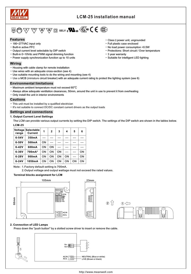 Meanwell LCM-25 installation manual