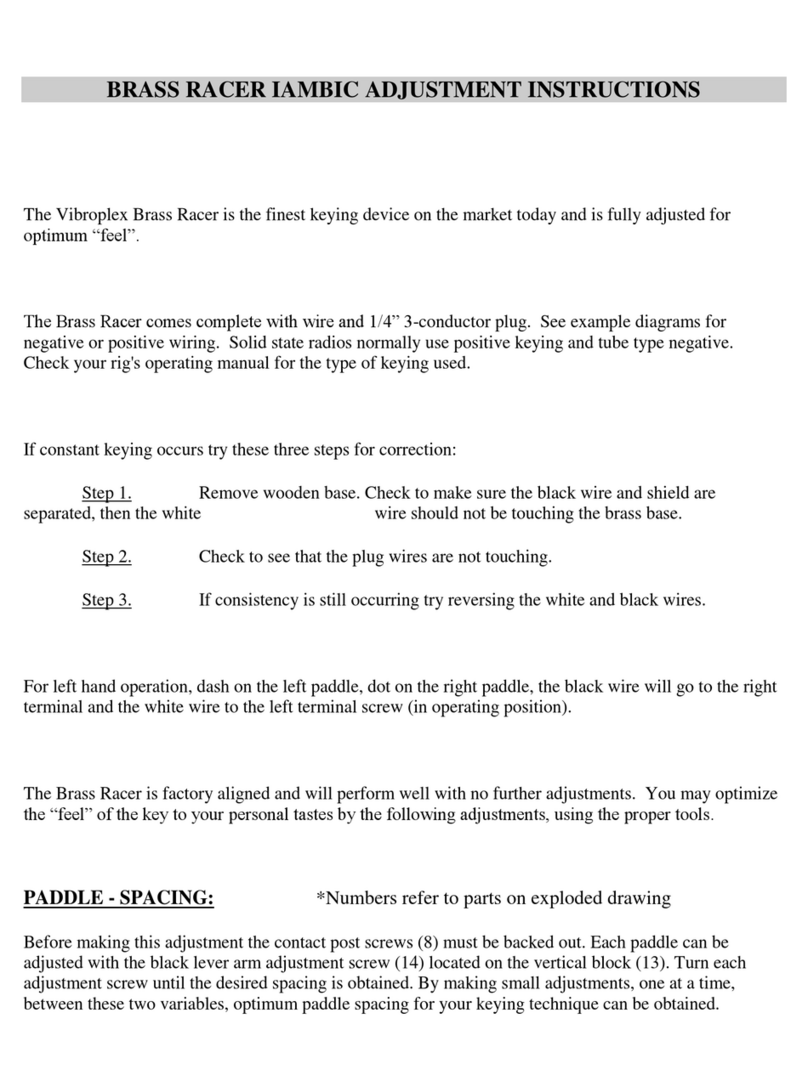 VIBROPLEX Brass Racer Adjustment instructions