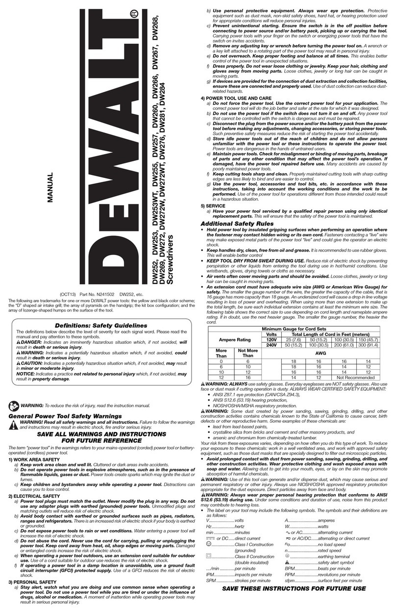 DeWalt DW252 User manual
