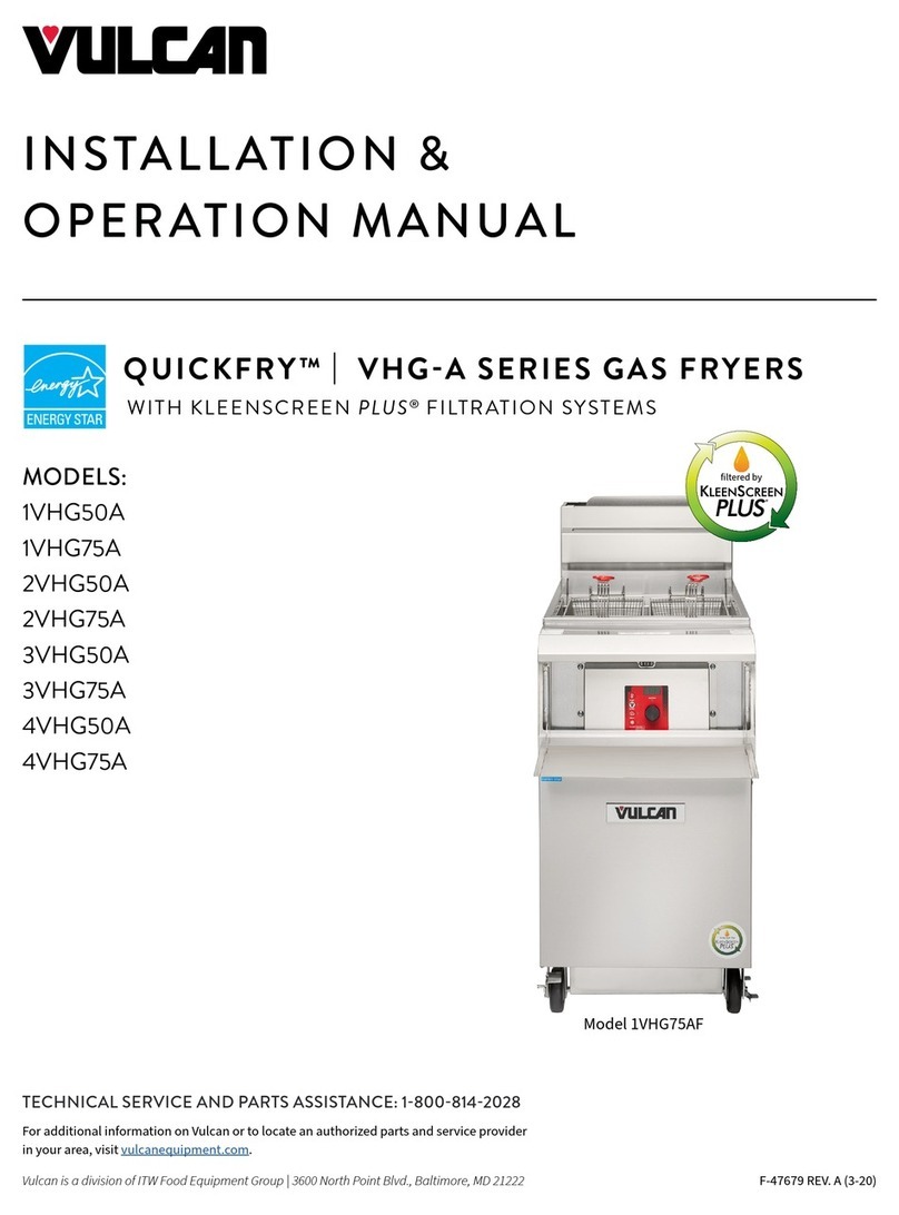 Vulcan-Hart QUICKFRY VHG-A Series Installation & operation manual