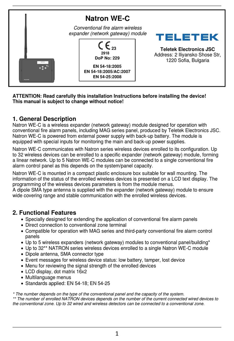 Teletek electronics Natron WE-C User manual