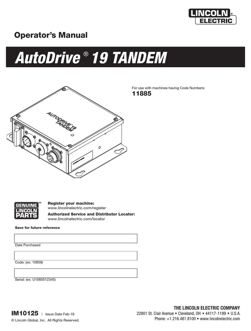 Lincoln Electric AutoDrive 19 TANDEM Operator's manual