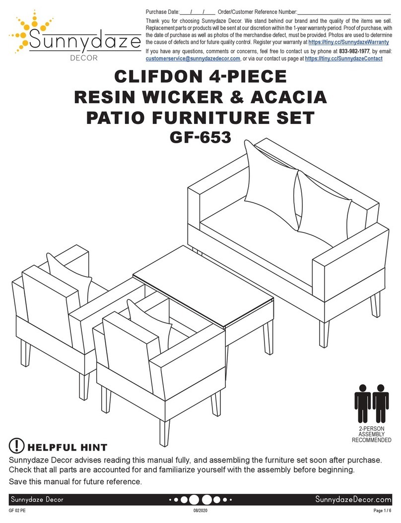 Sunnydaze Decor CLIFDON GF-653 manual