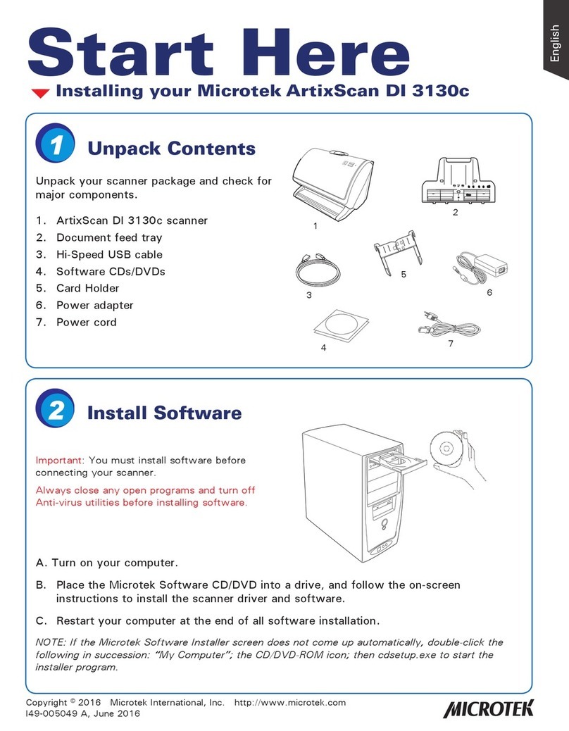 Microtek ArtixScan DI 3130c Instruction Manual Microtek ArtixScan DI 3130c Instruction Manual