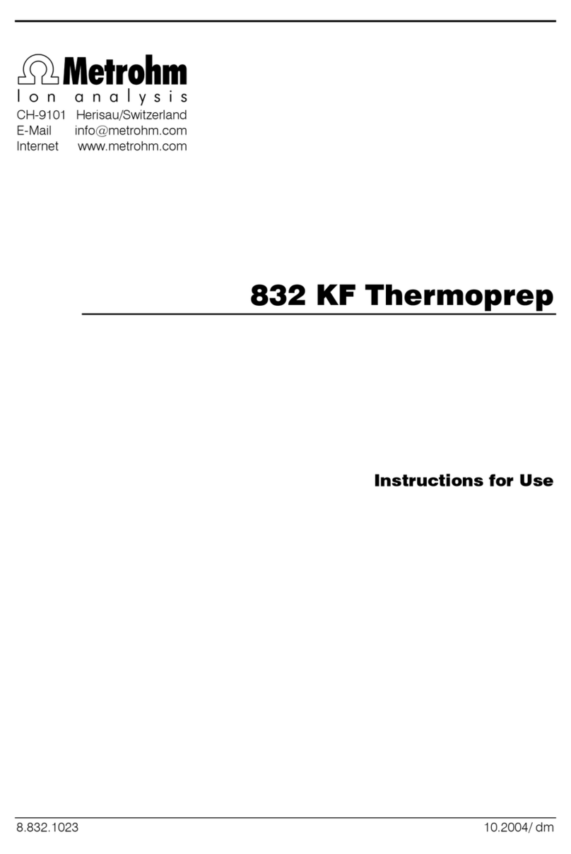 Metrohm 832 KF Thermoprep User manual