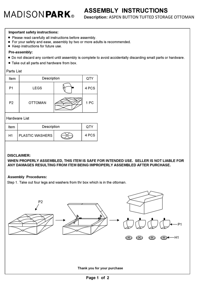 Madison Park ASPEN BUTTON TUFTED STORAGE OTTOMAN Assembly instructions Madison Park ASPEN BUTTON TUFTED STORAGE OTTOMAN Assembly instructions