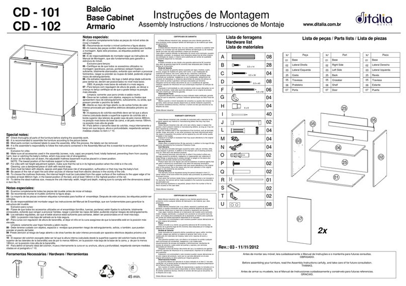 DITALIA CD-101 Assembly instructions