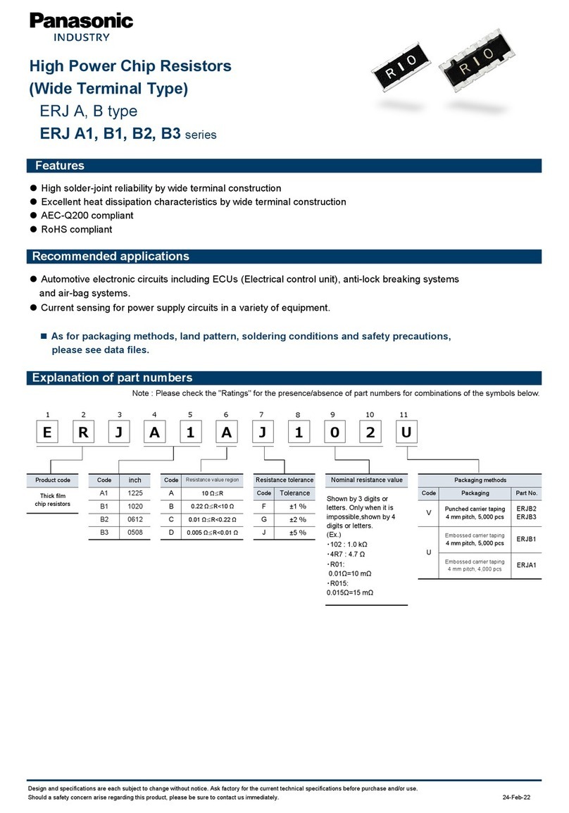 Panasonic ERJ A1 Series quick start guide
