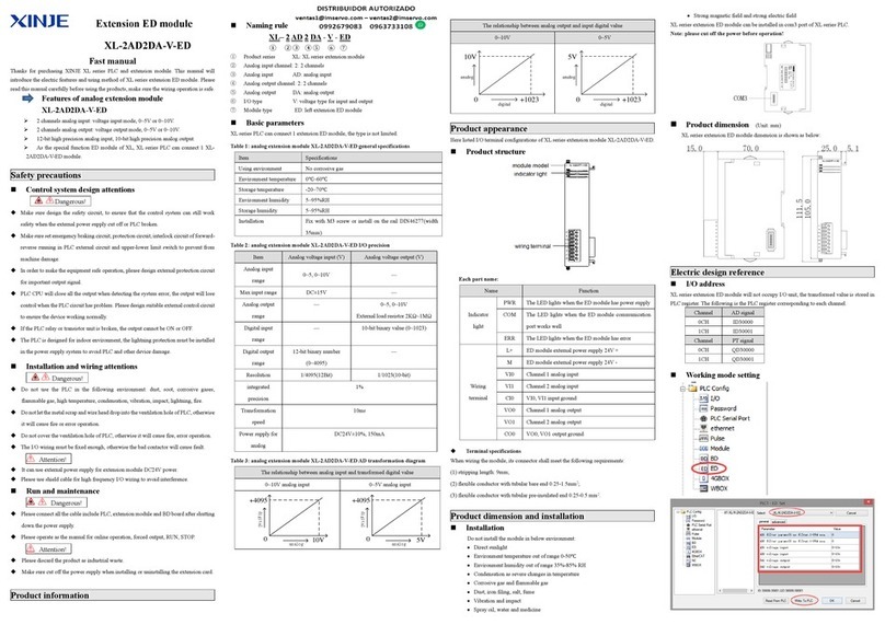Xinje XL-2AD2DA-V-ED User manual