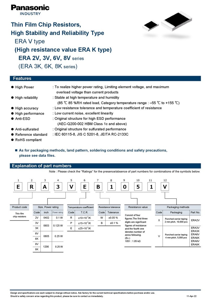 Panasonic ERA 2V Series quick start guide