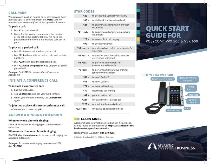 Polycom VVX 500 quick start guide
