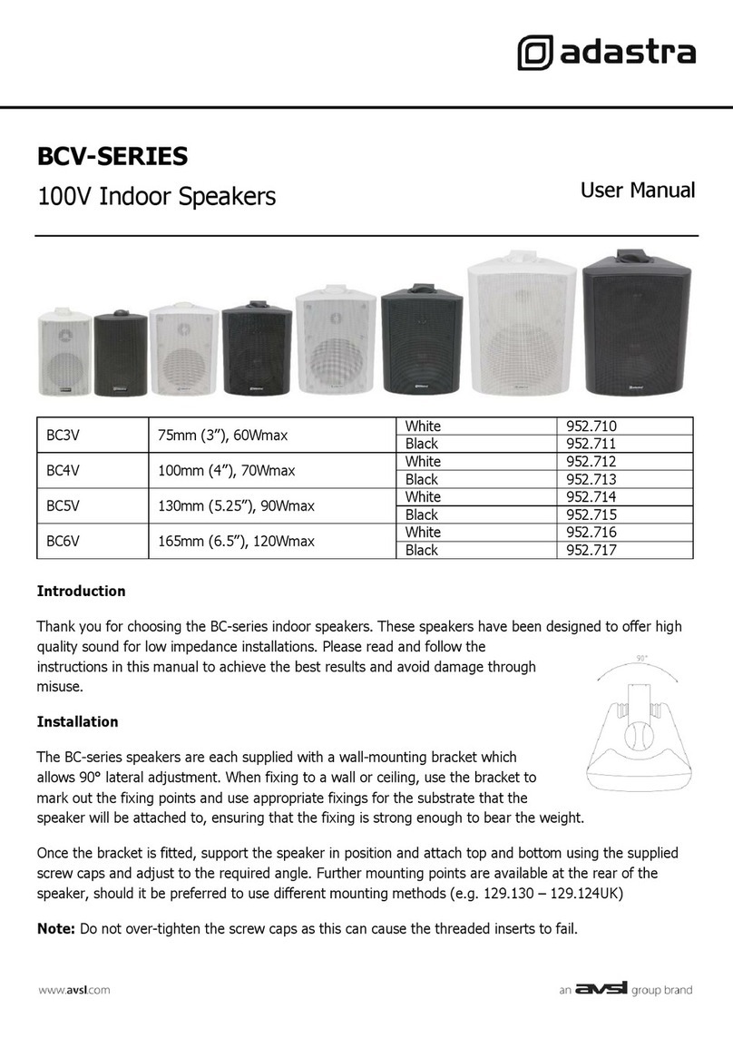 Avsl adastra BCV Series user manual
