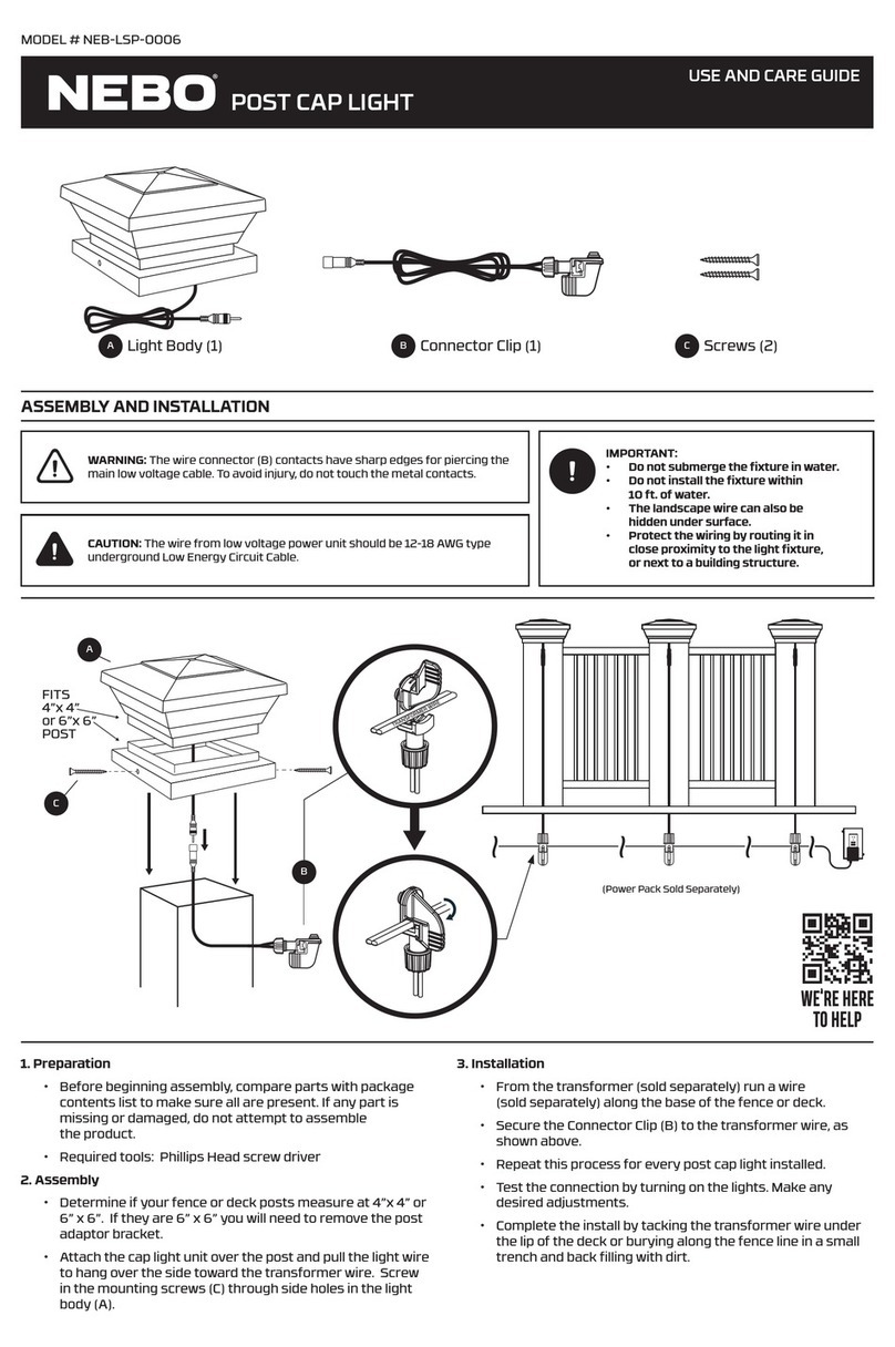NEBO NEB-LSP-0006 Use and care guide