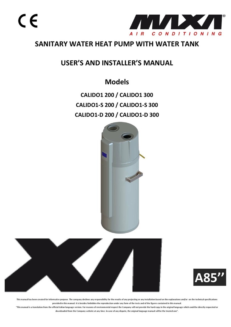 MAXA CALIDO1 200 User's and installer's manual