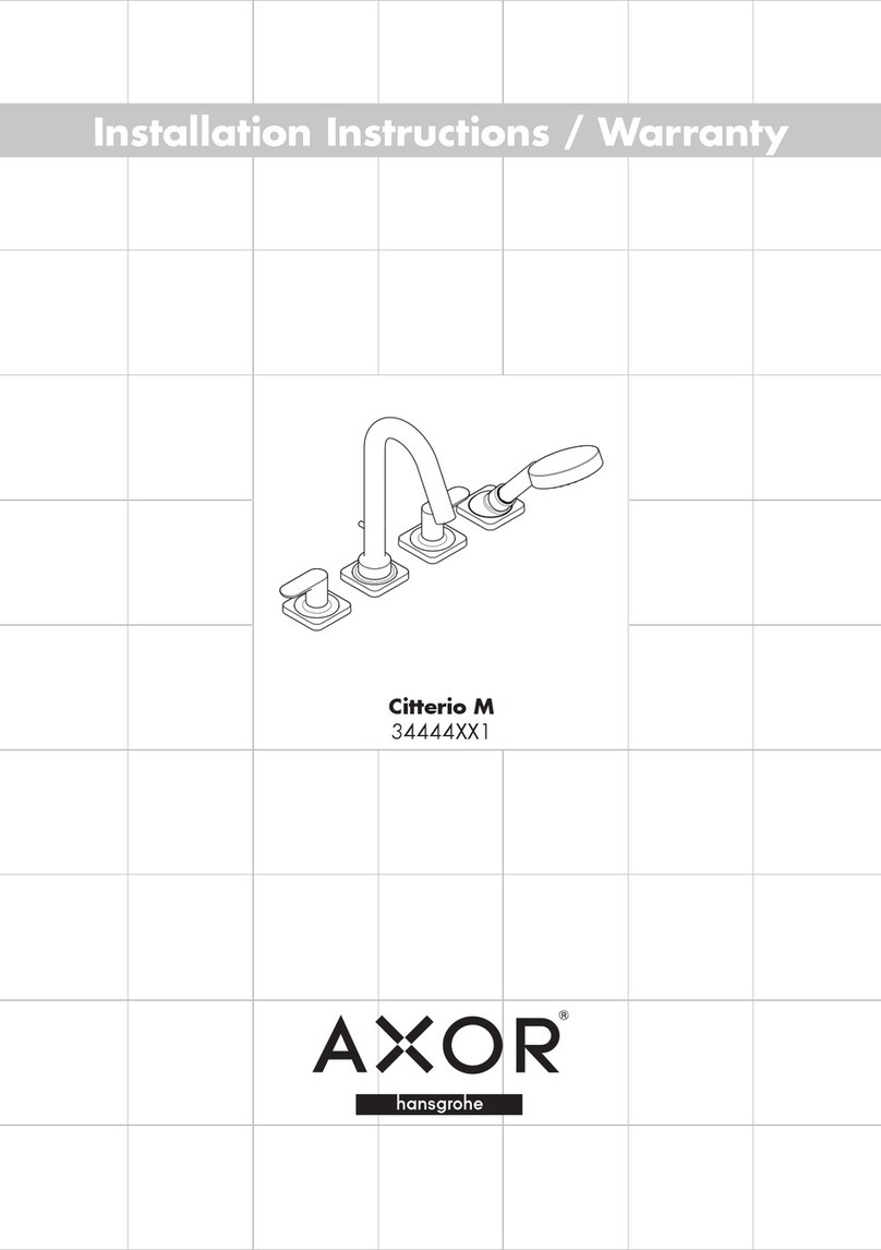 Hans Grohe AXOR Citterio M 34444 1 Series Installation instructions / warranty Hans Grohe AXOR Citterio M 34444 1 Series Installation instructions / warranty
