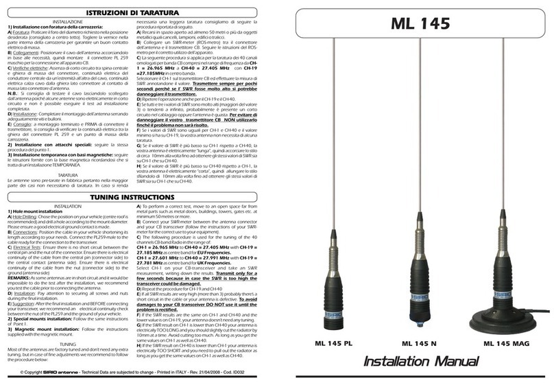 Sirio Antenne ML 145 User manual