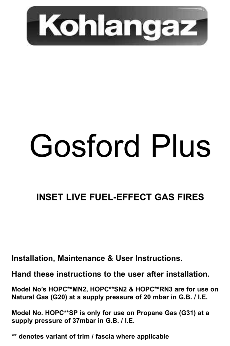 Kohlangaz Gosford Plus HOPC MN2 Series Installation, maintenance & user instructions